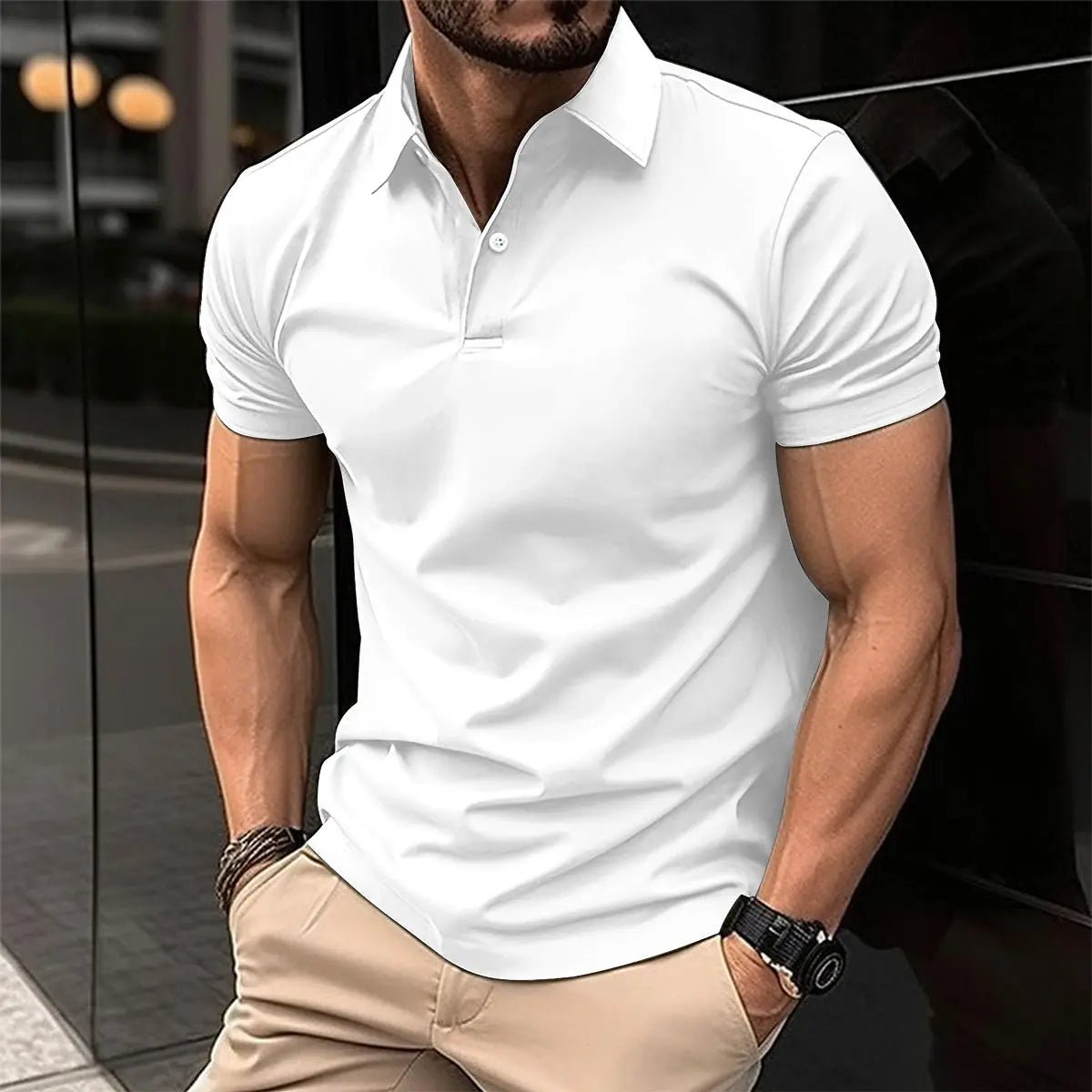 Summer Short Sleeve Polo Shirt - Bravaros Men