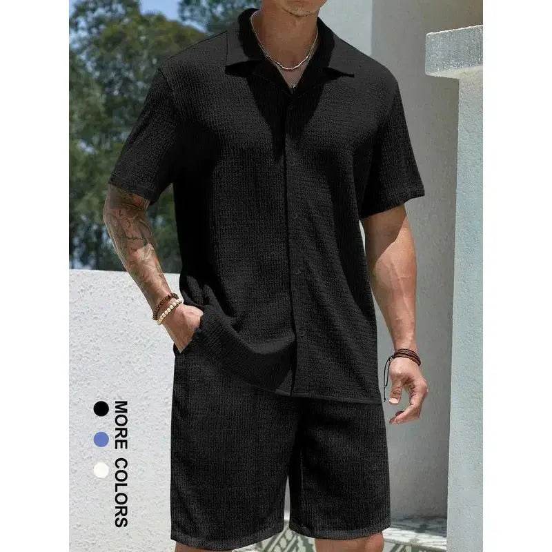 Casual Shirt & Shorts Set - Bravaros Men