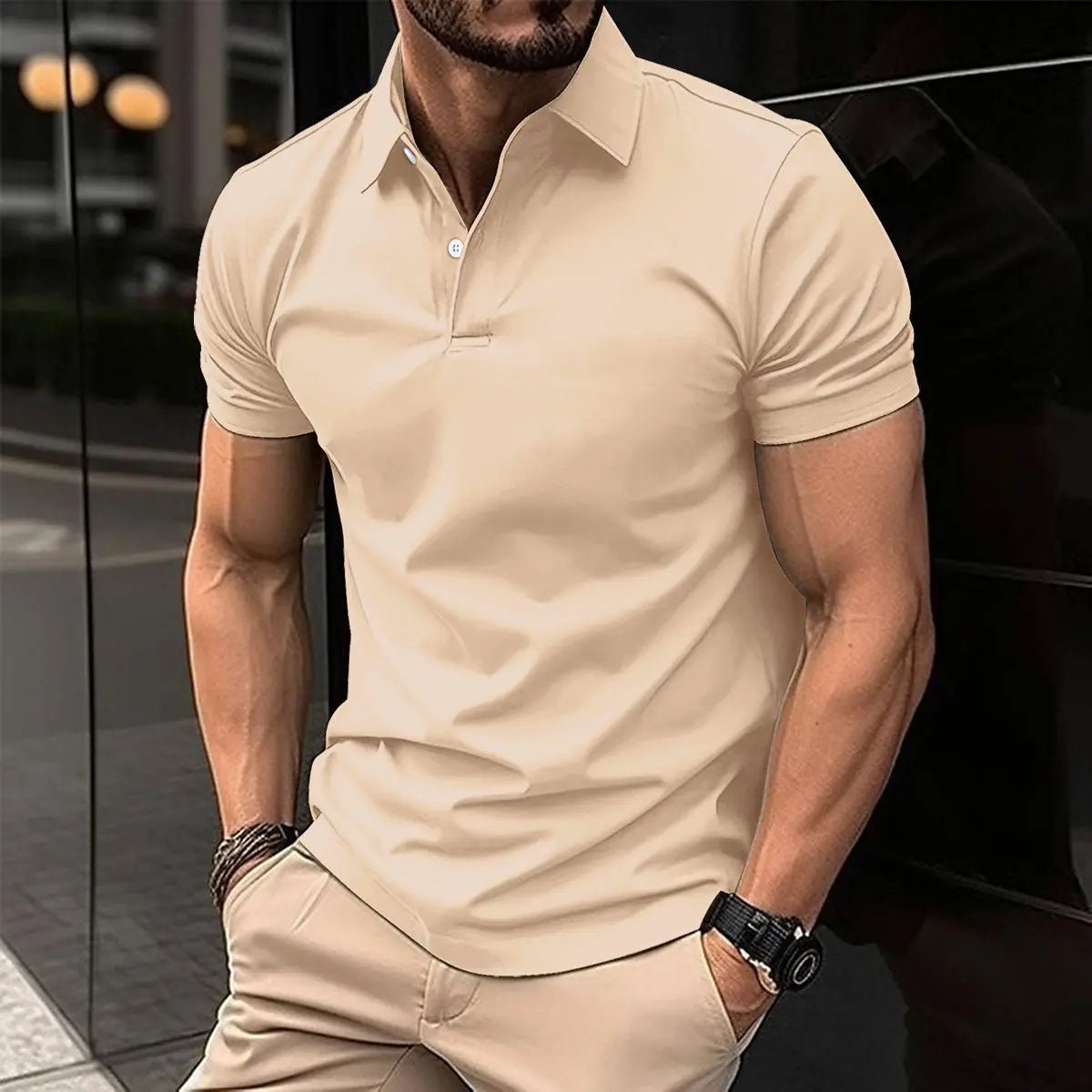 Summer Short Sleeve Polo Shirt - Bravaros Men