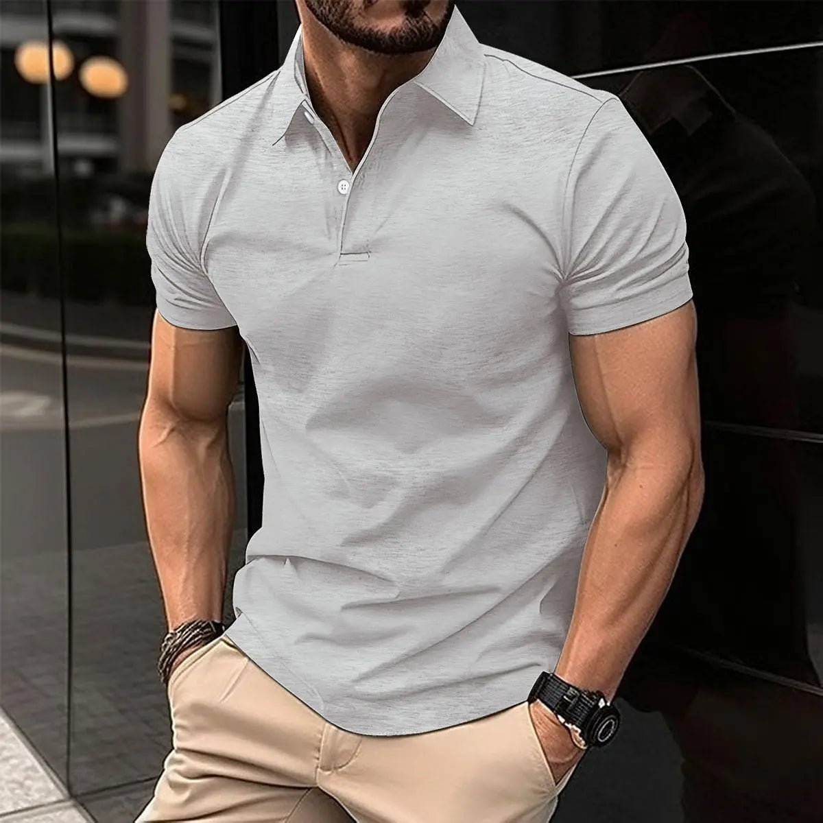 Summer Short Sleeve Polo Shirt - Bravaros Men