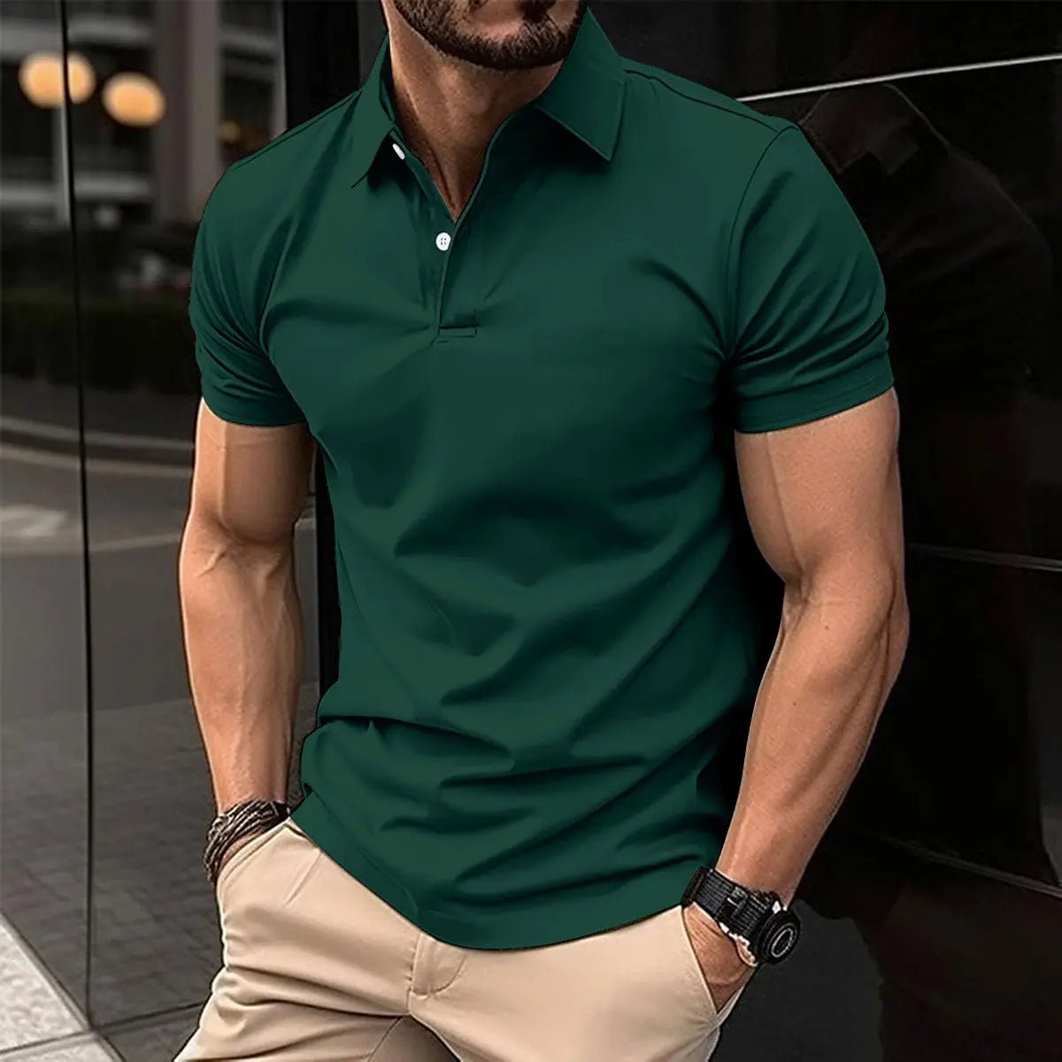 Summer Short Sleeve Polo Shirt - Bravaros Men