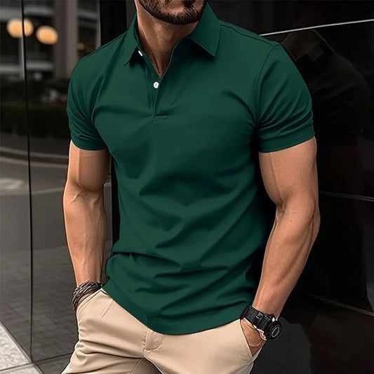 Summer Short Sleeve Polo Shirt - Bravaros Men